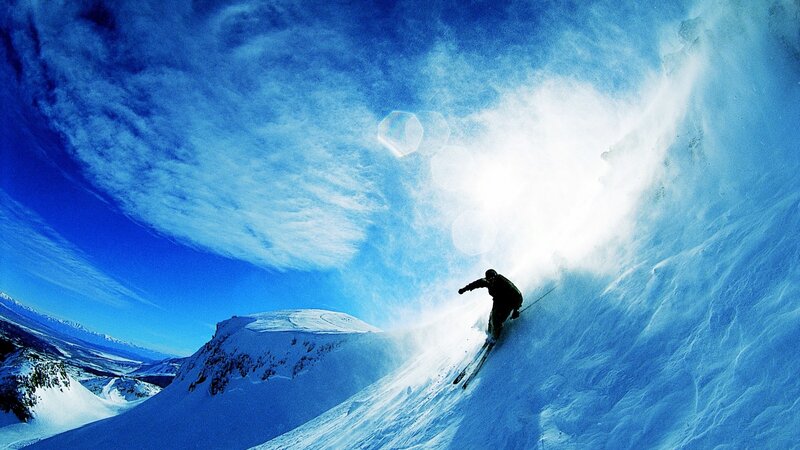 Skier on Snowy Slope — Winter