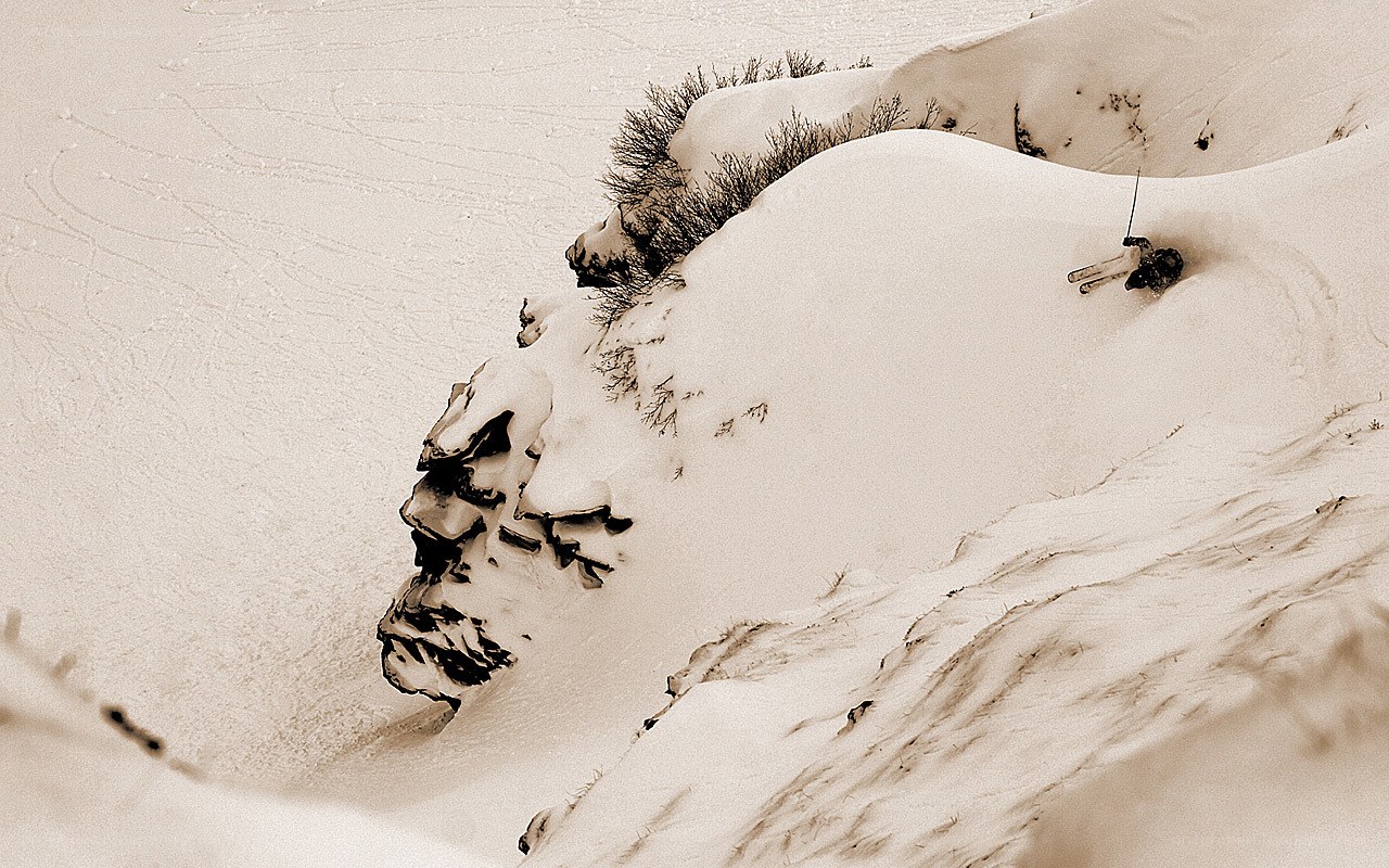 Skier on snowy slope