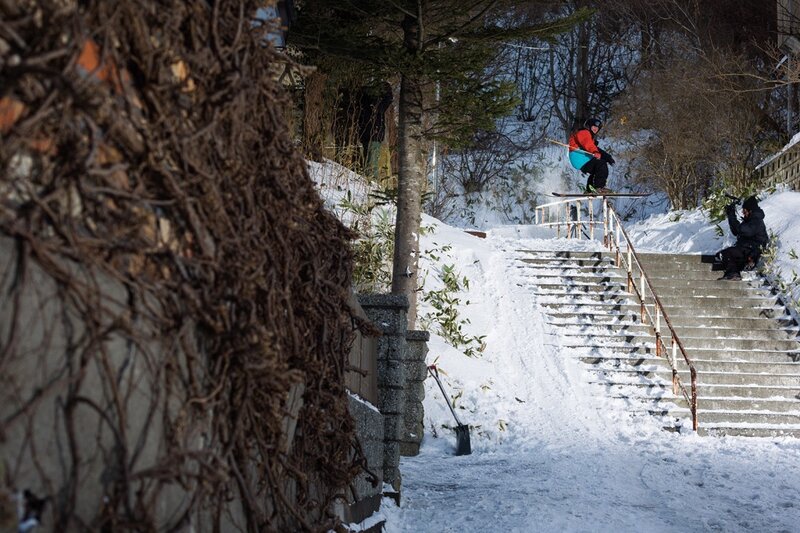 Skier on Stairs