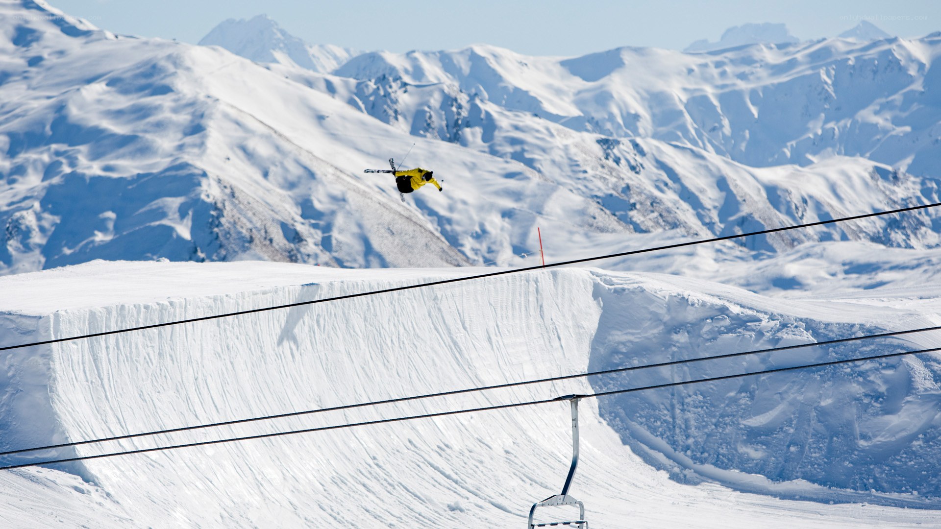Skier performing aerial trick