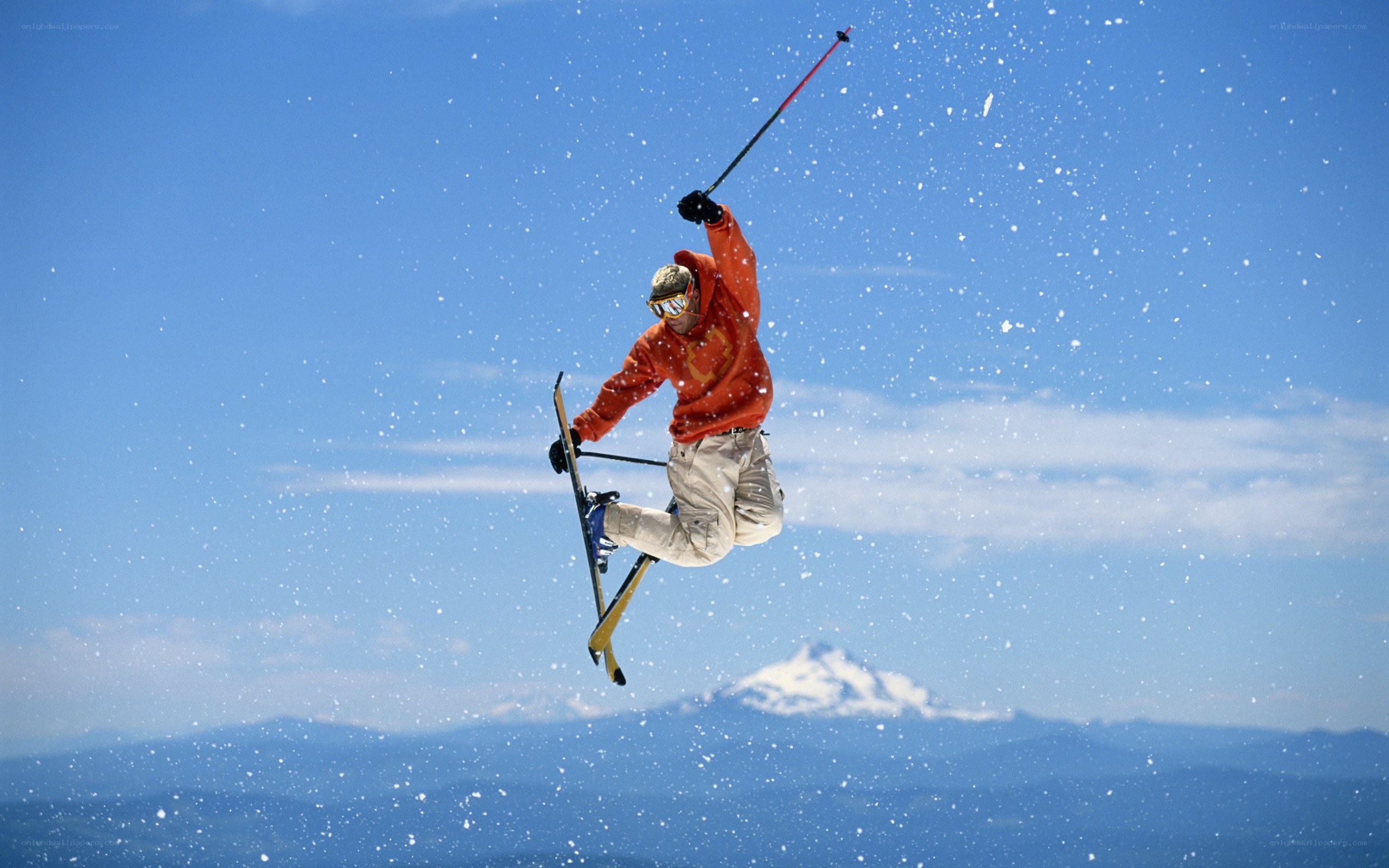 Skier performing aerial trick