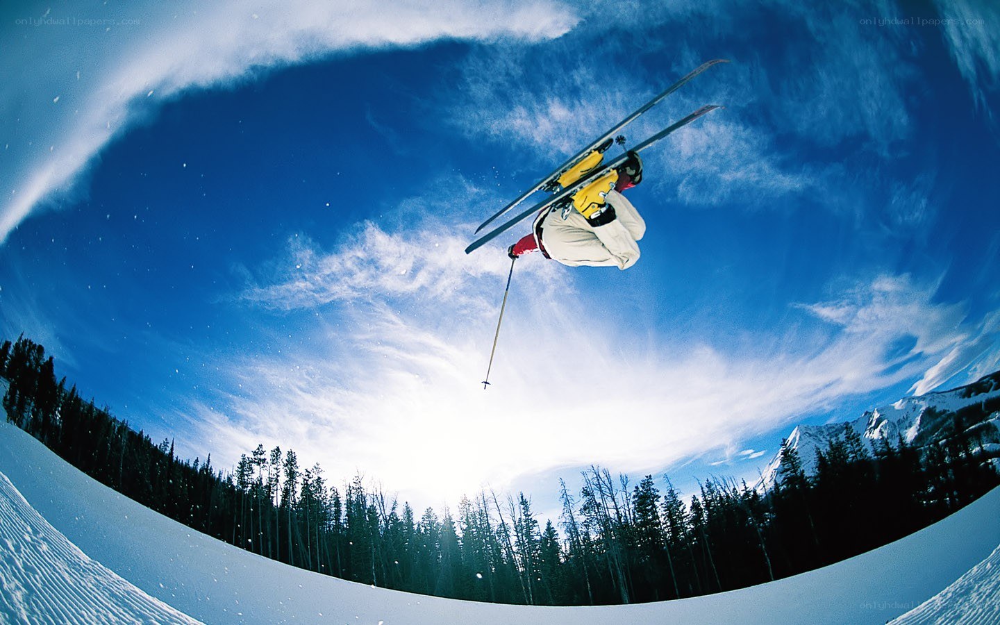 Skier performing aerial trick