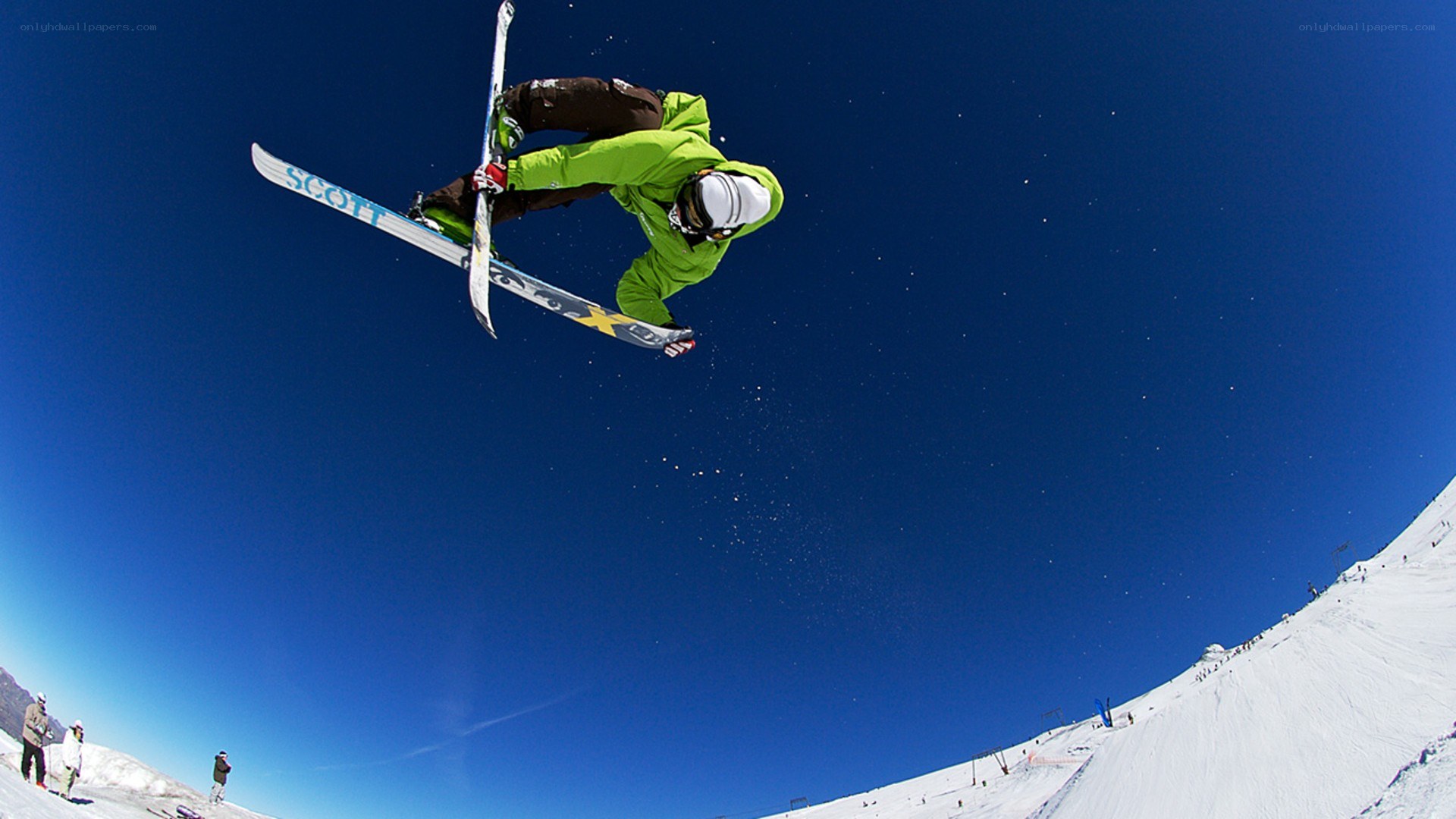 Skier performing aerial trick