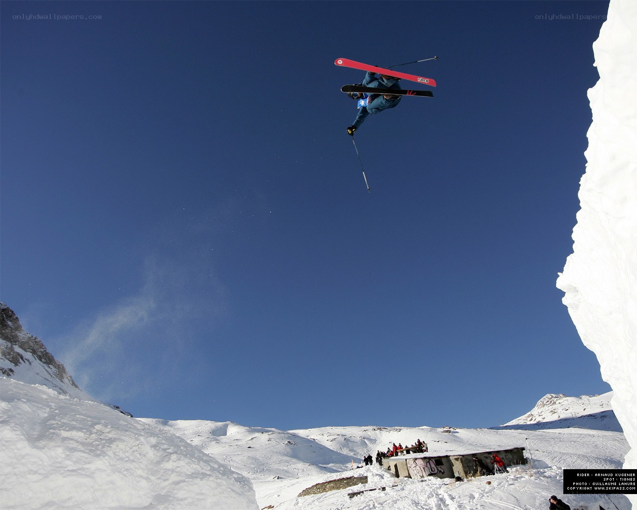 Skier performing aerial trick