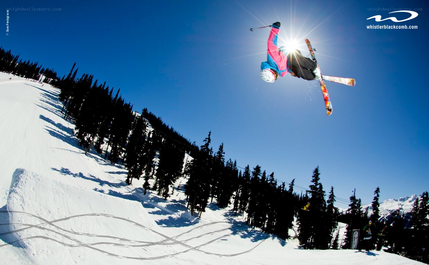 Skier performing aerial trick
