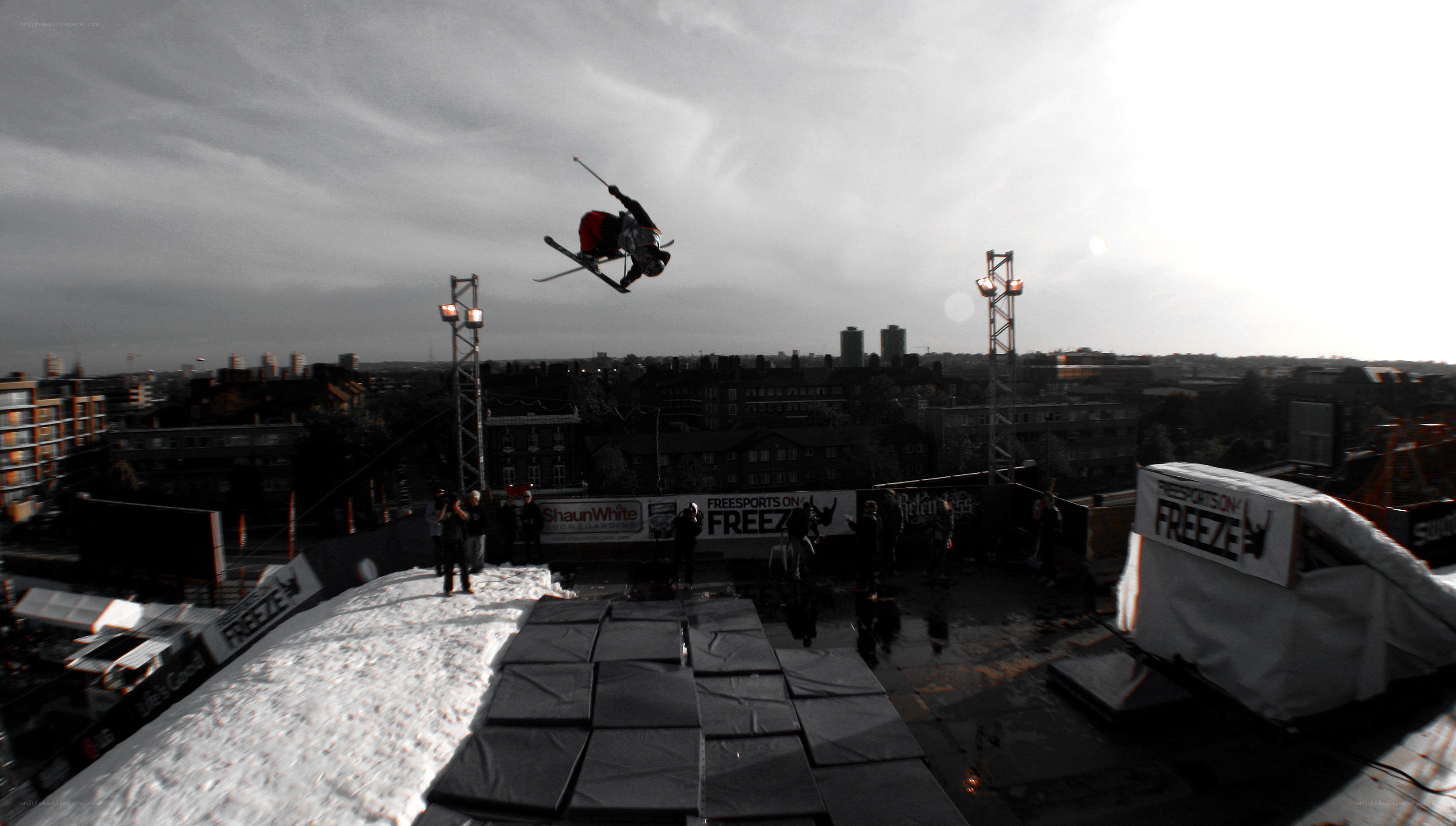 Skier performing aerial trick