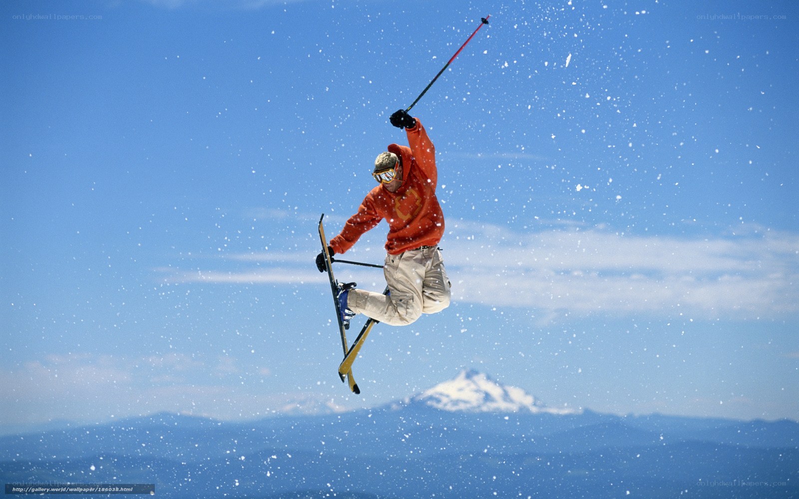 Skier performing aerial trick