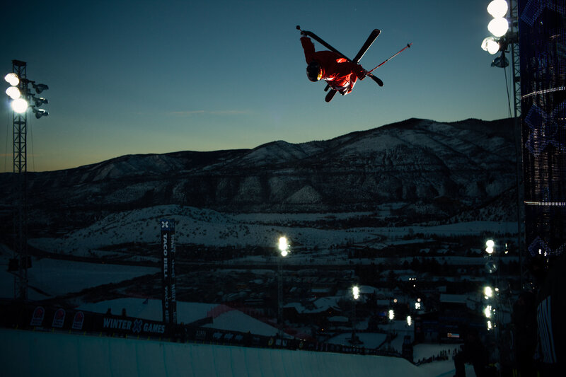 Skier Performing Trick — Black