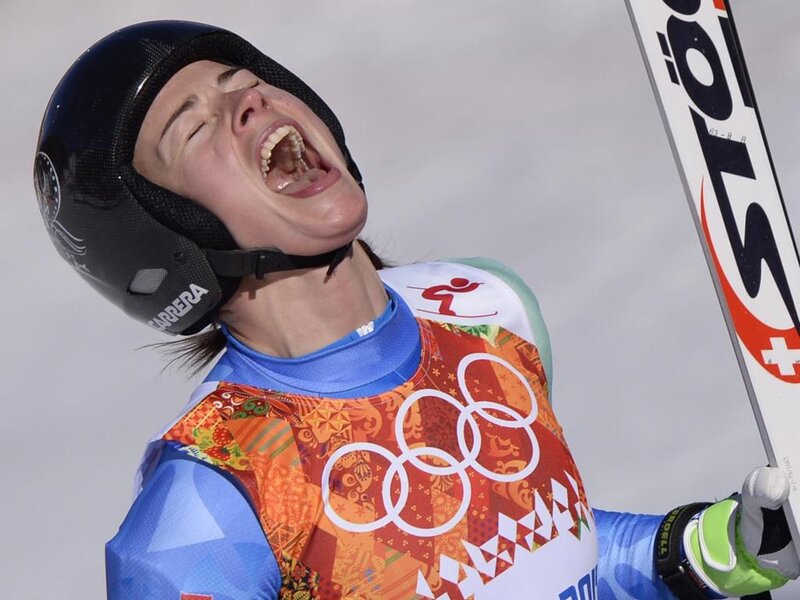 Skier with Open Mouth