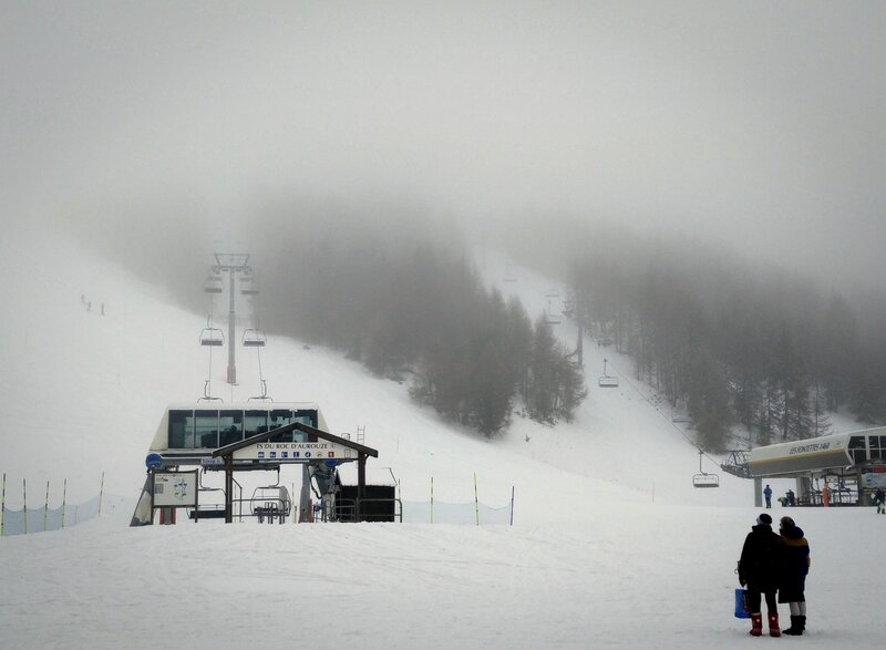 Skiers at Ski Resort — White