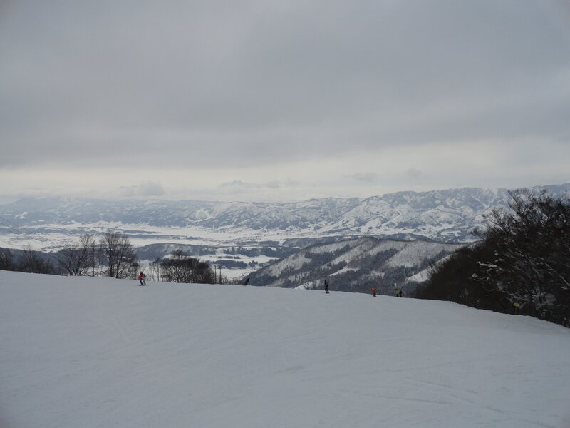 Skiers on Snowy Slope — White, Overcast, Winter