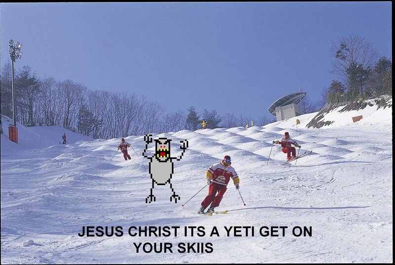 Skiing with a Yeti