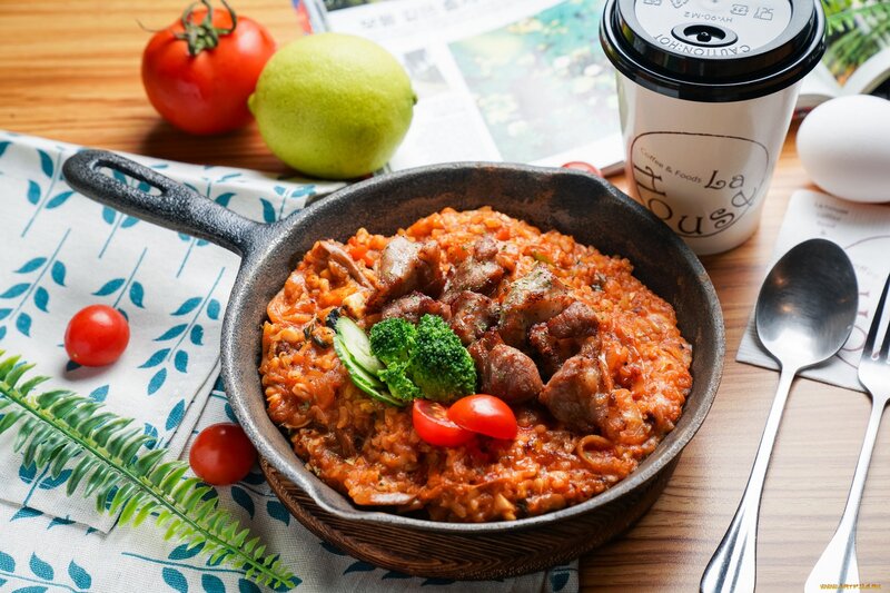 Skillet of Meat Risotto