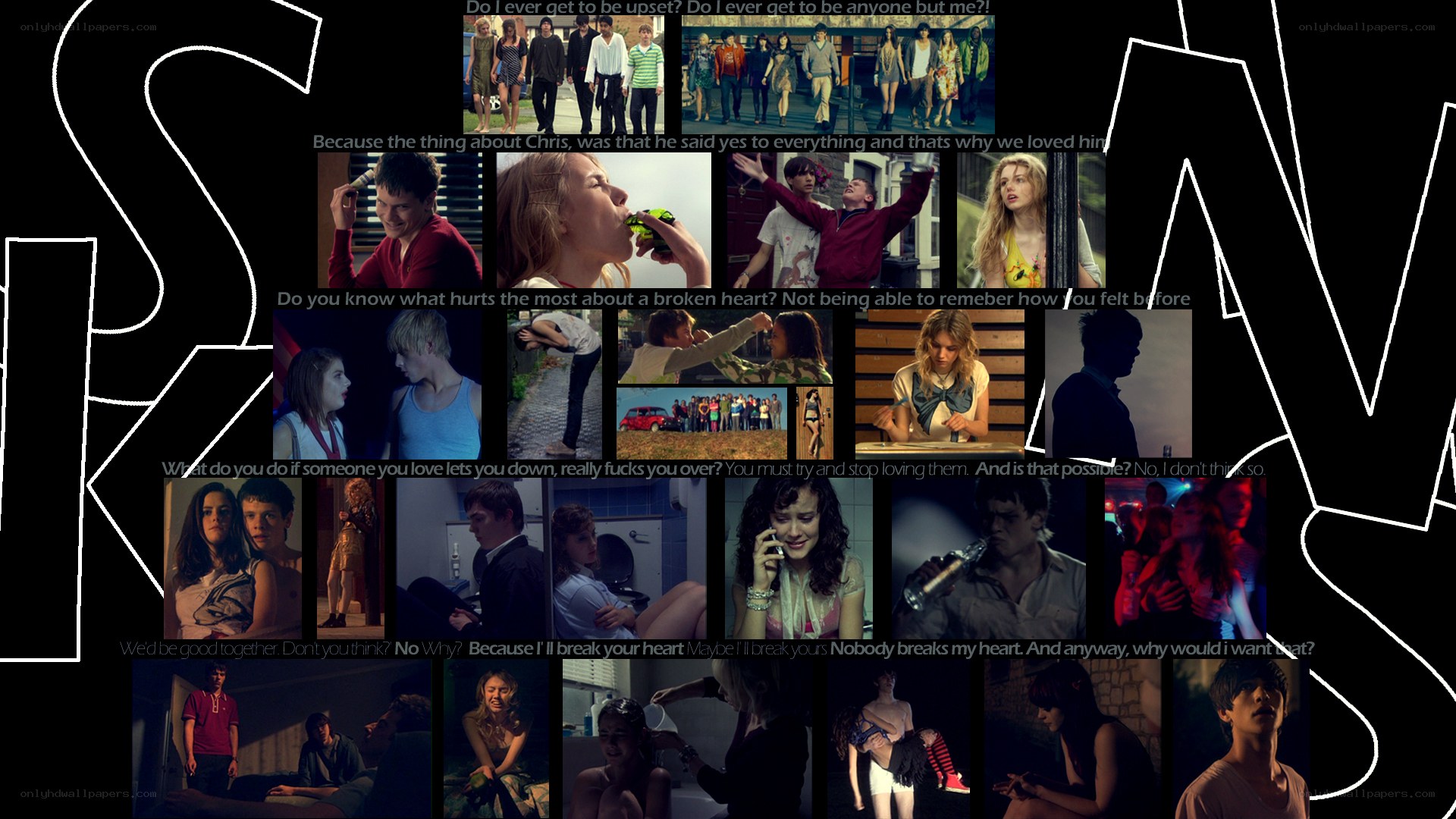 Skins TV show collage