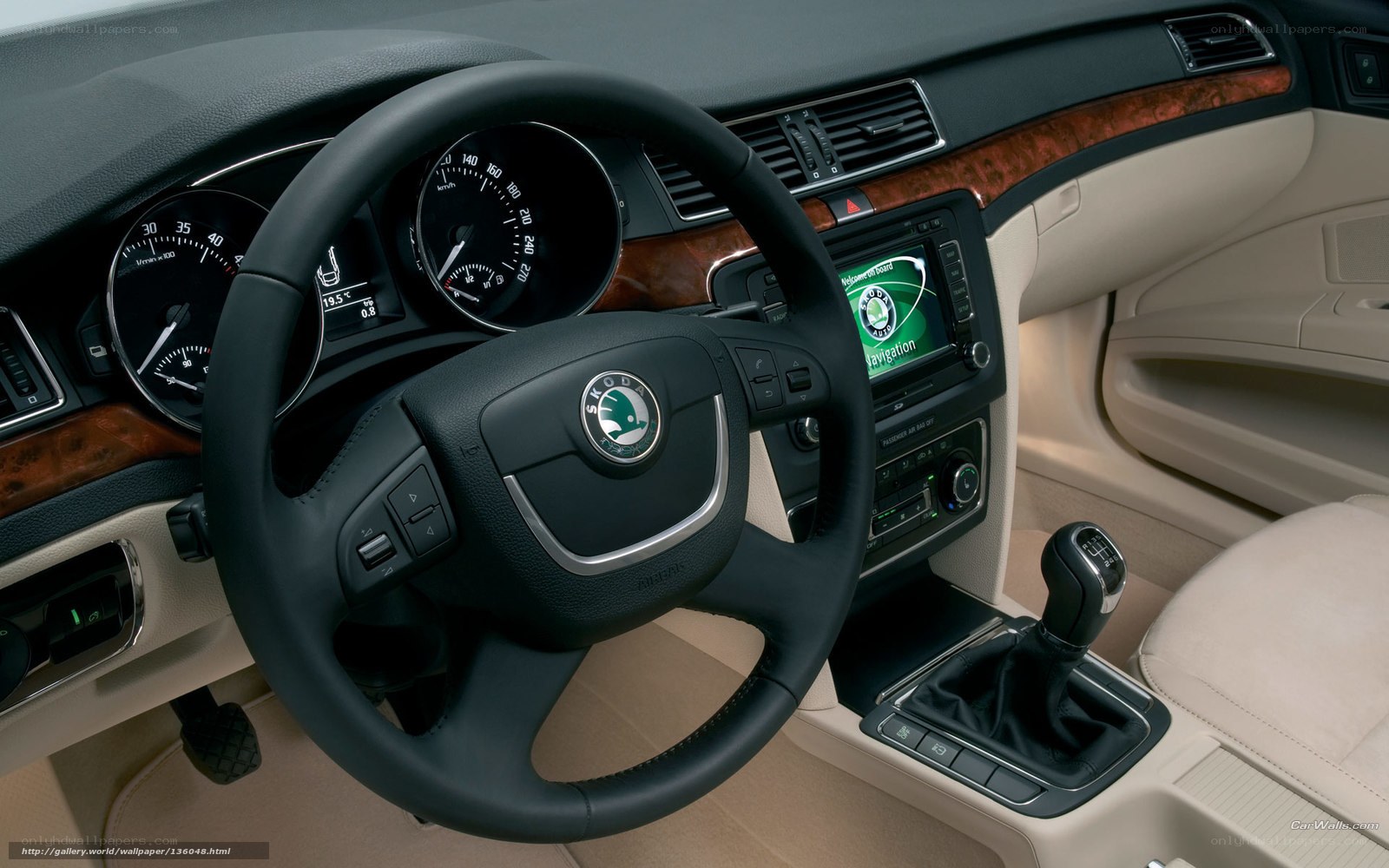 Skoda car interior dashboard