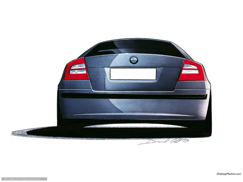 Skoda car rear design sketch