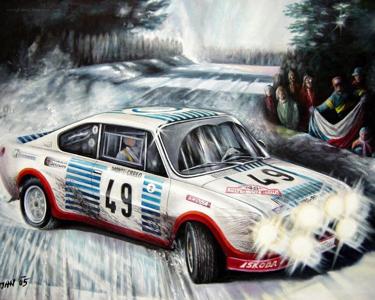Skoda rally car in action