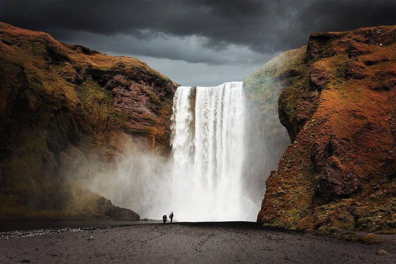 Skogar Waterfall — White