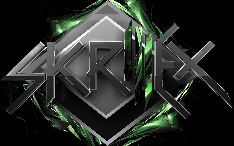 Skrillex Logo — Black, Dramatic, 3d Render, Green Crystals