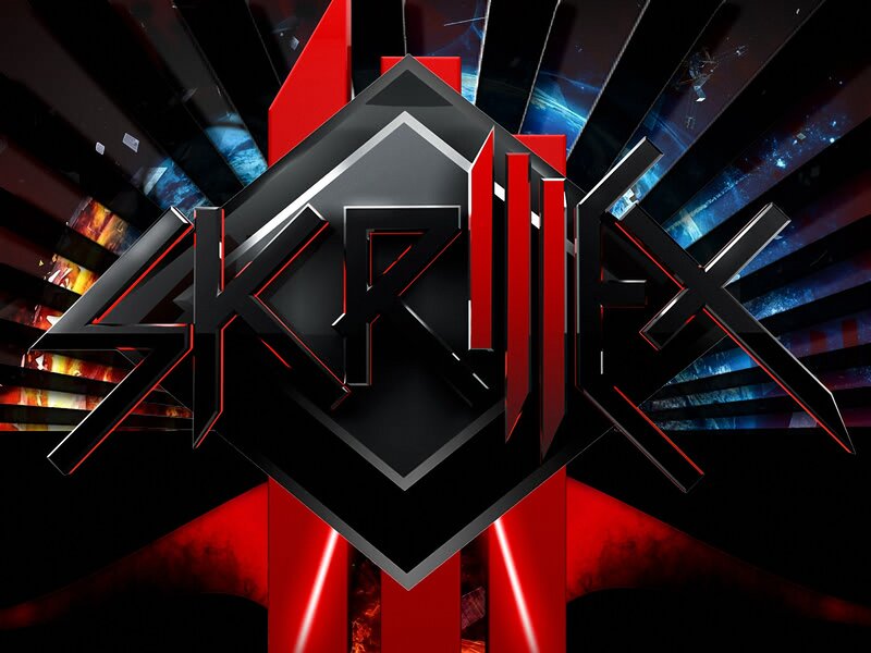Skrillex Logo — Black, Dramatic, Digital Art, Red