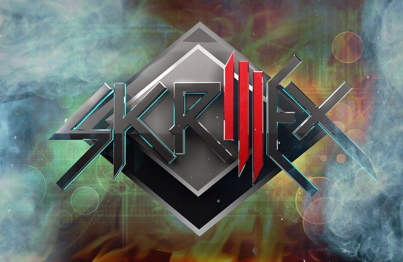 SKRILLEX Logo — Black, Dramatic, Digital Art, Text, Geometric Shapes