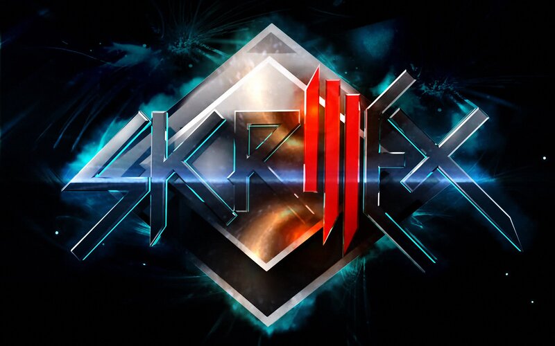 Skrillex Logo — Black, Dramatic, Digital Art, Text, Light Effects