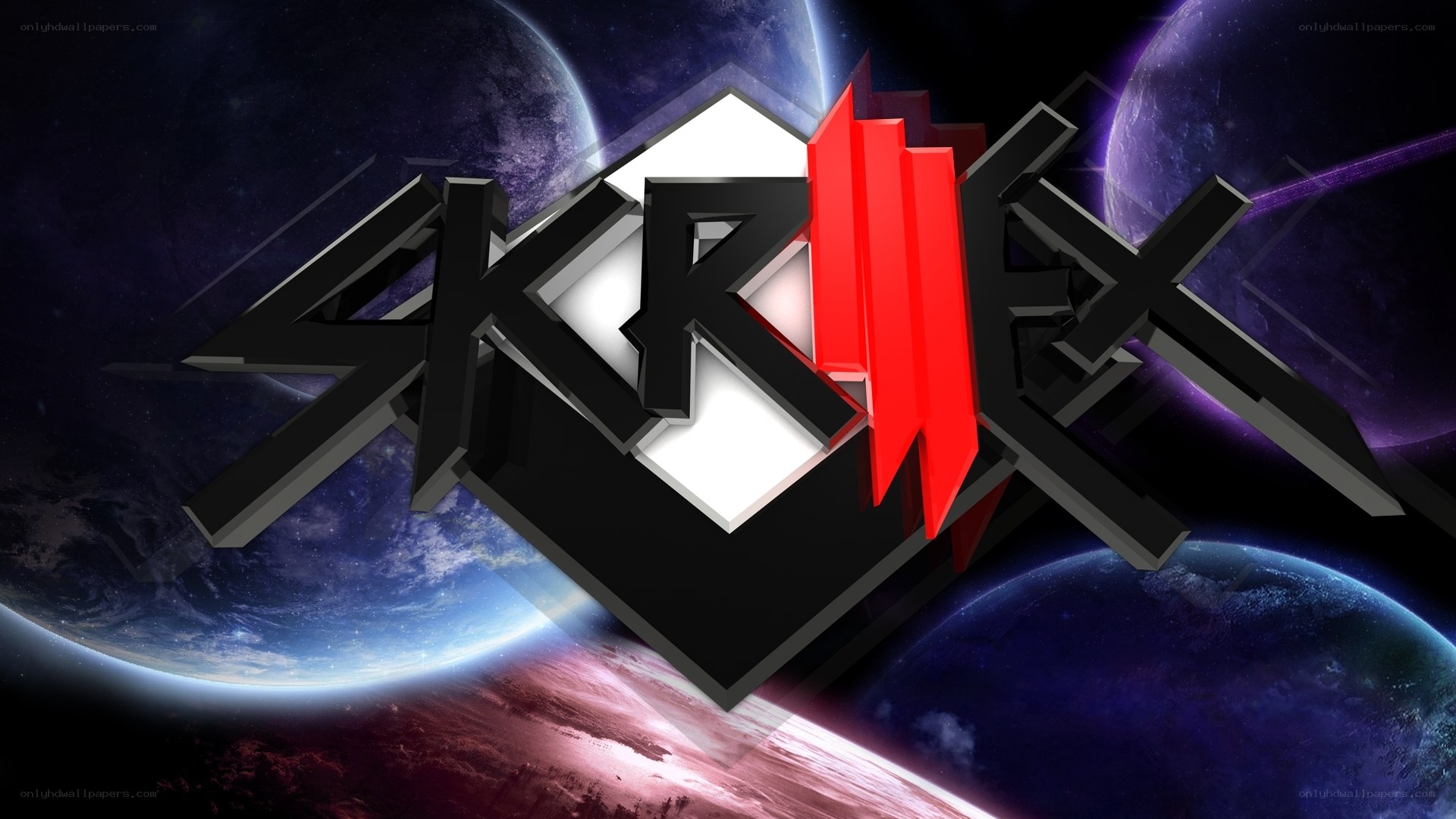 Skrillex logo in space