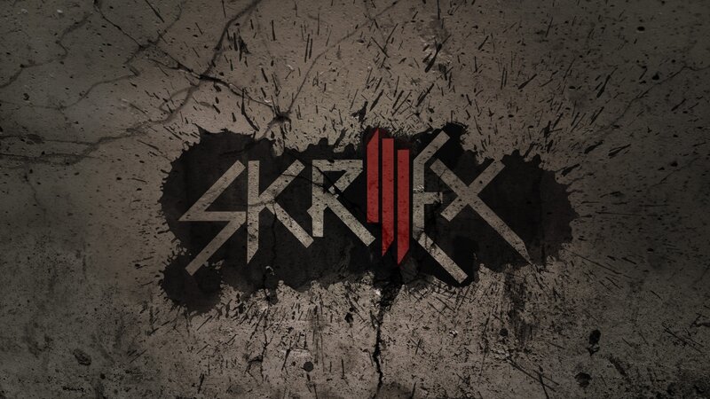 Skrillex logo on concrete