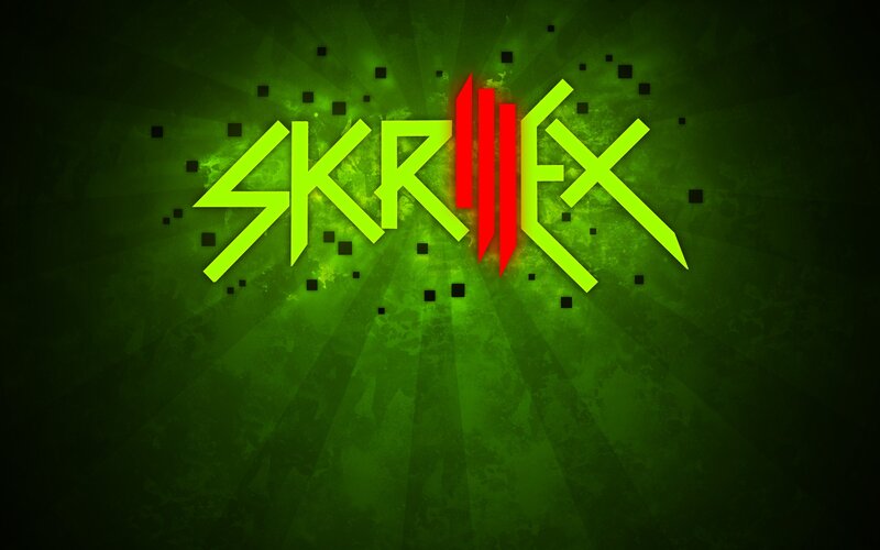 Skrillex logo on green background