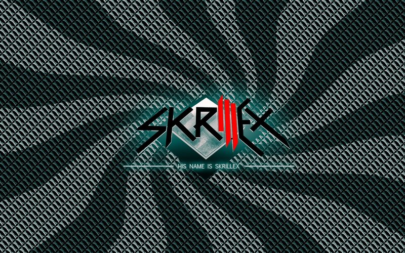 Skrillex logo on mesh background