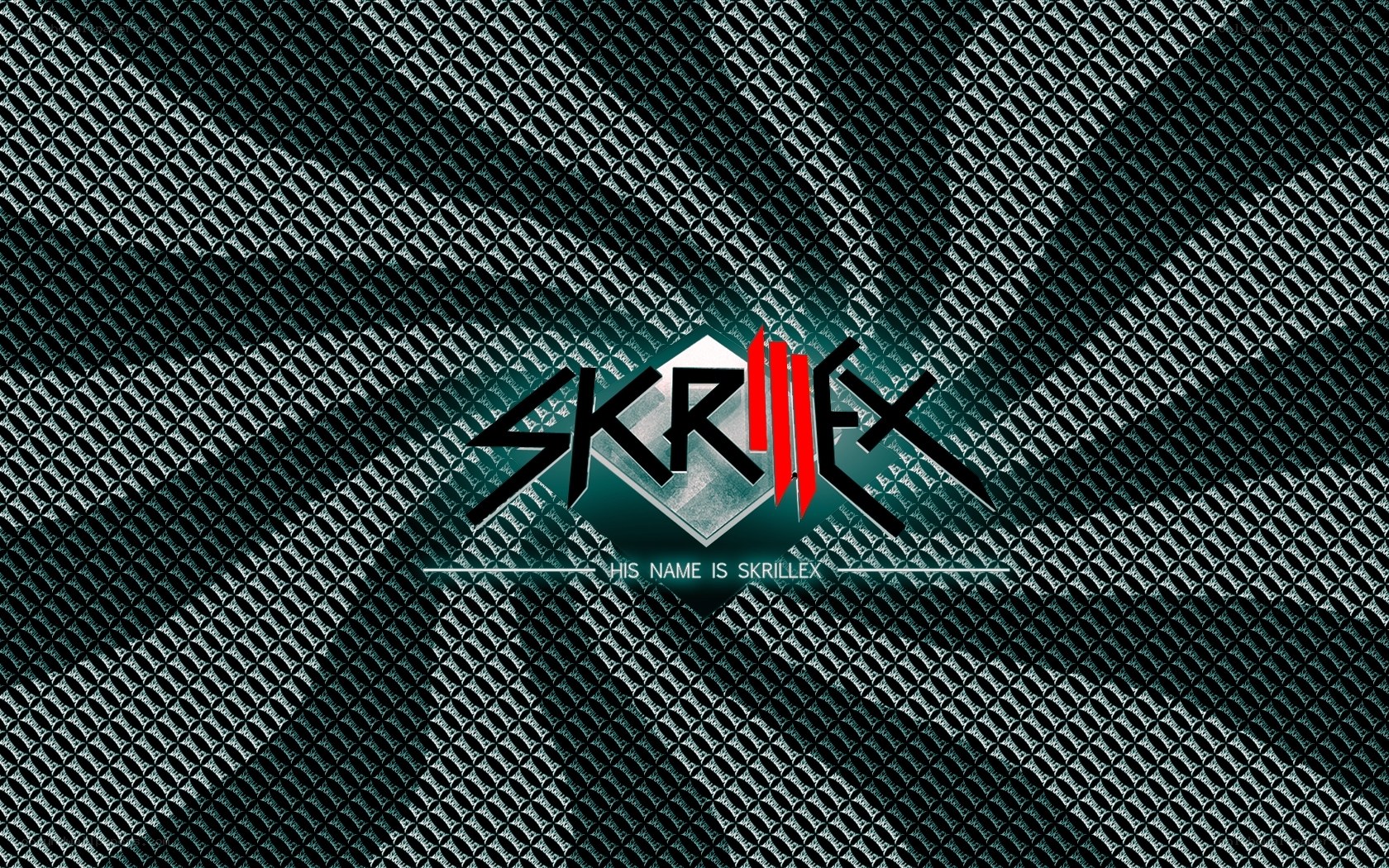 Skrillex logo on mesh background