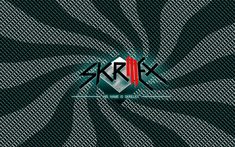 Skrillex logo on textured background