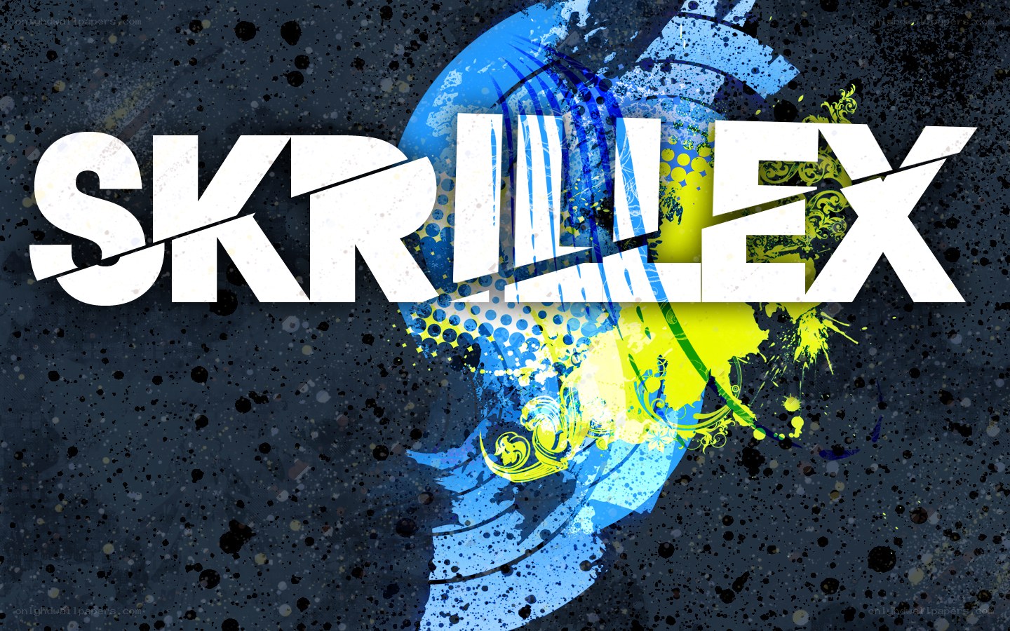 Skrillex logo with abstract art
