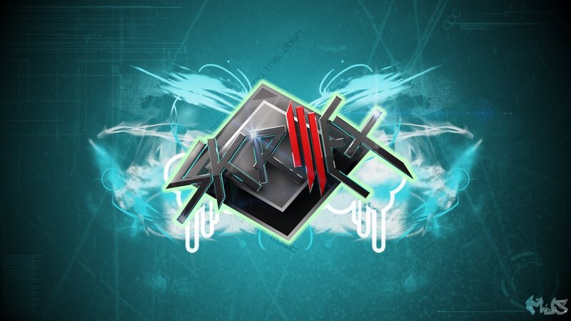 Skrillex logo with digital effects