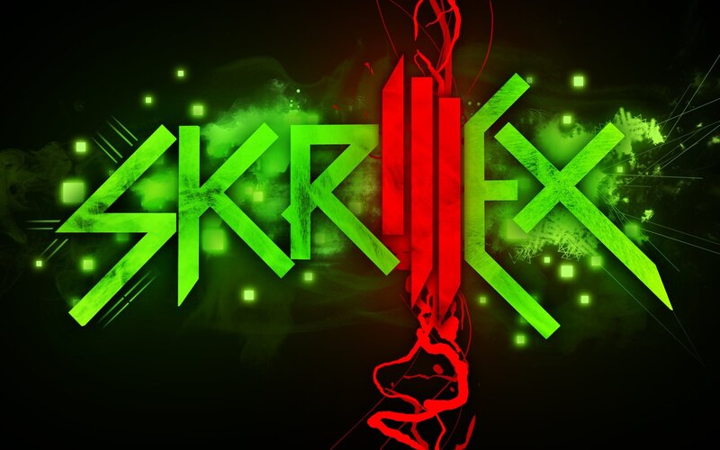 Skrillex logo with green and red design