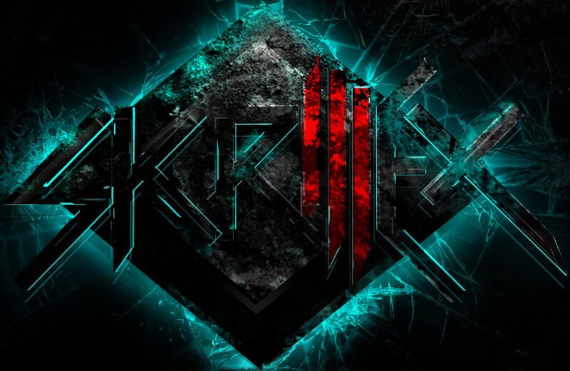 Skrillex logo with neon design
