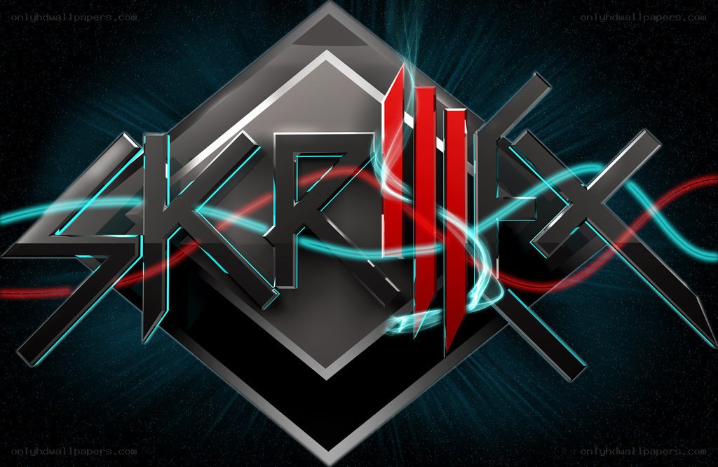 Skrillex logo with neon effects