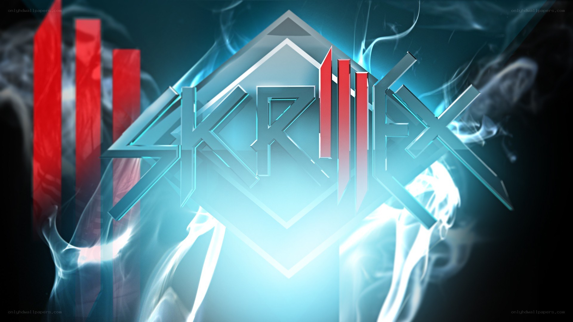 Skrillex logo with smoke effect