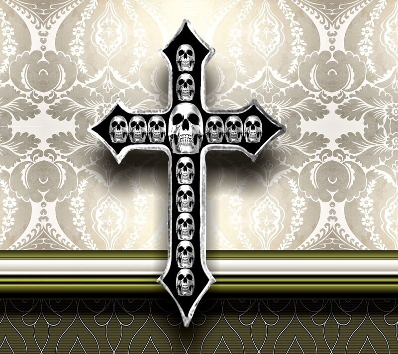 Skull-adorned Cross