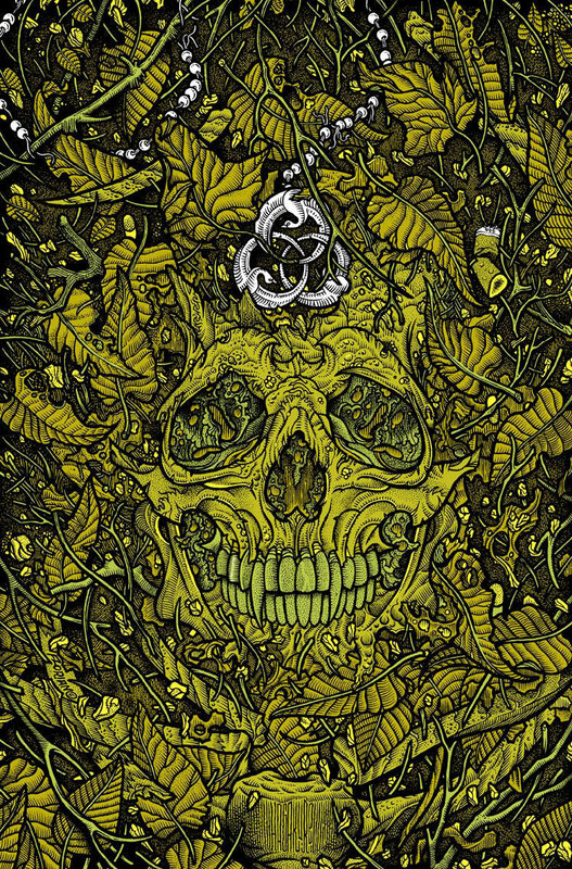 skull amidst foliage