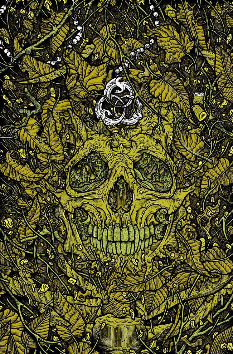skull amidst foliage