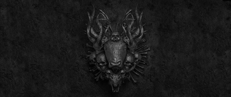 Skull and Antler Sculpture
