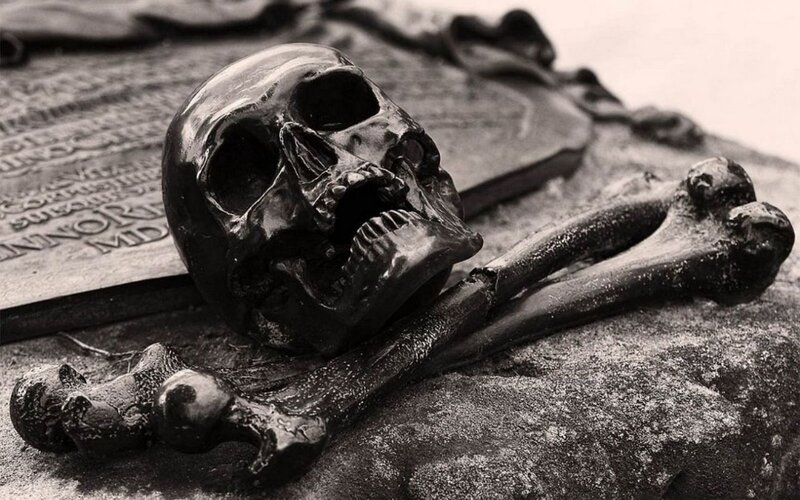Skull and Bones Sculpture