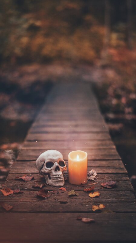 Skull and Candle on Bridge