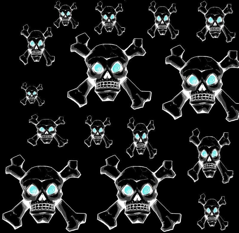 Skull and Crossbones — Black, Dark, Digital Art, Skulls