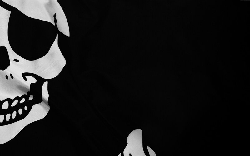 Skull and Crossbones — Black, Dark, Illustration, Flag