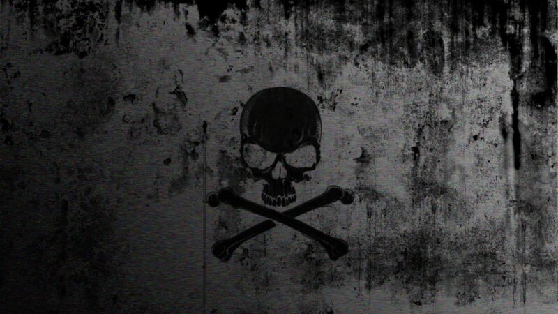 Skull and Crossbones — Black, Dark, Illustration, Grunge