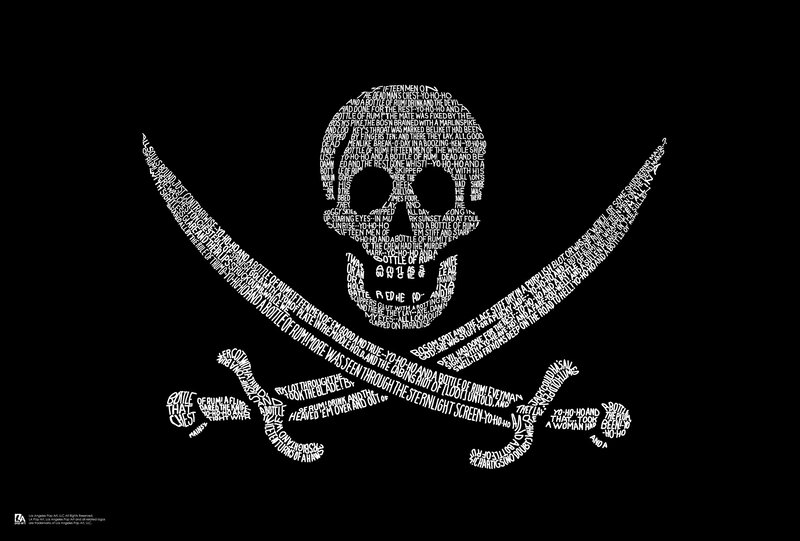 Skull and Crossbones — Black, Dark, Illustration, Text, Swords