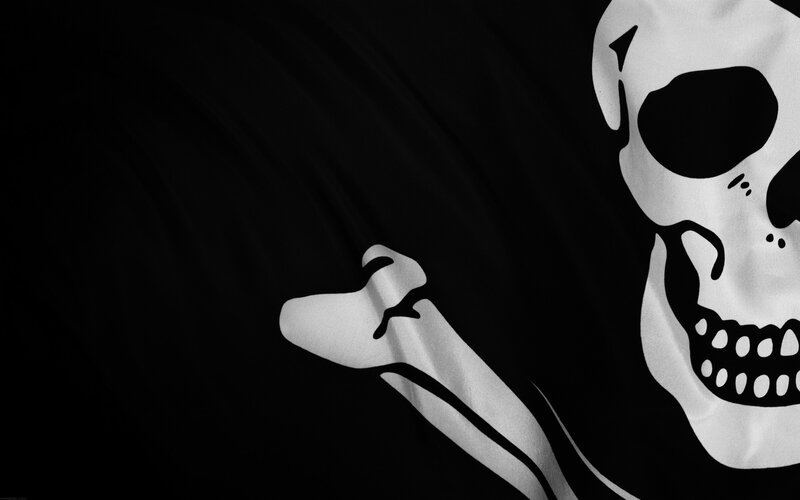 Skull and Crossbones — Black, Dramatic, Illustration