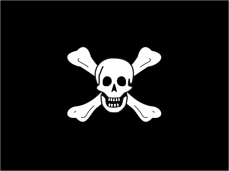 Skull and Crossbones — Black, Ominous, Vector Art